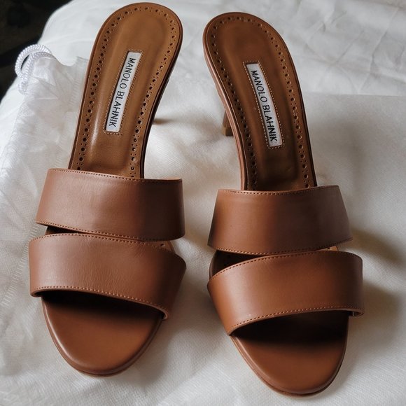 Manolo Blahnik Open Toe Mules Sandals - Picture 1 of 3